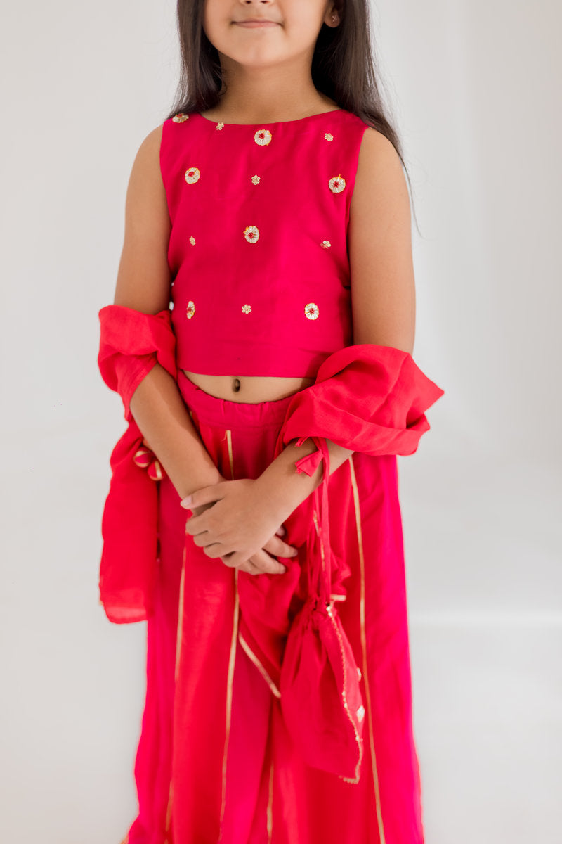 PINK CHAKRI LEHENGA SET