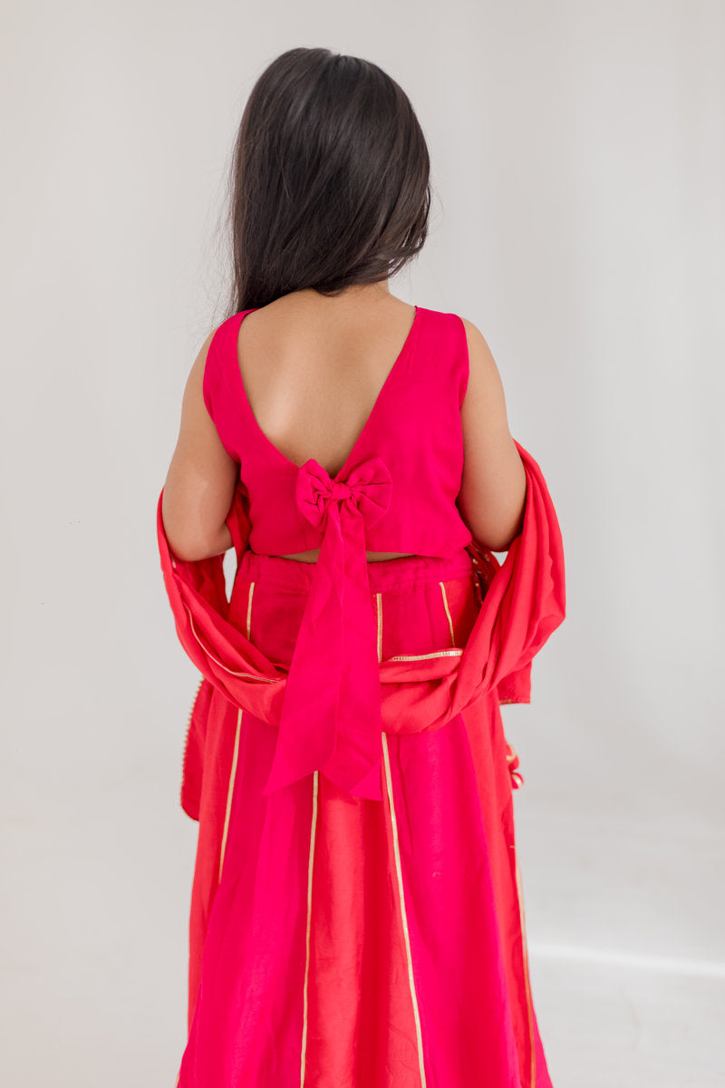 PINK CHAKRI LEHENGA SET