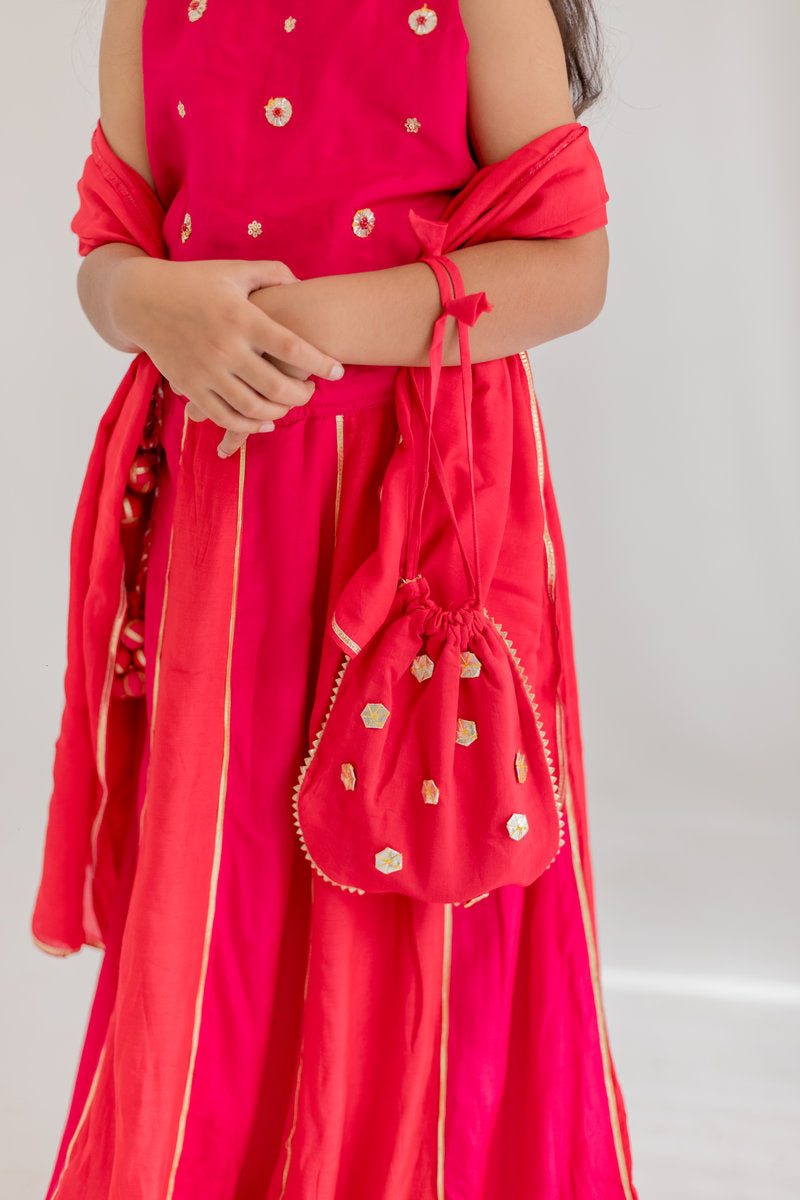 PINK CHAKRI LEHENGA SET