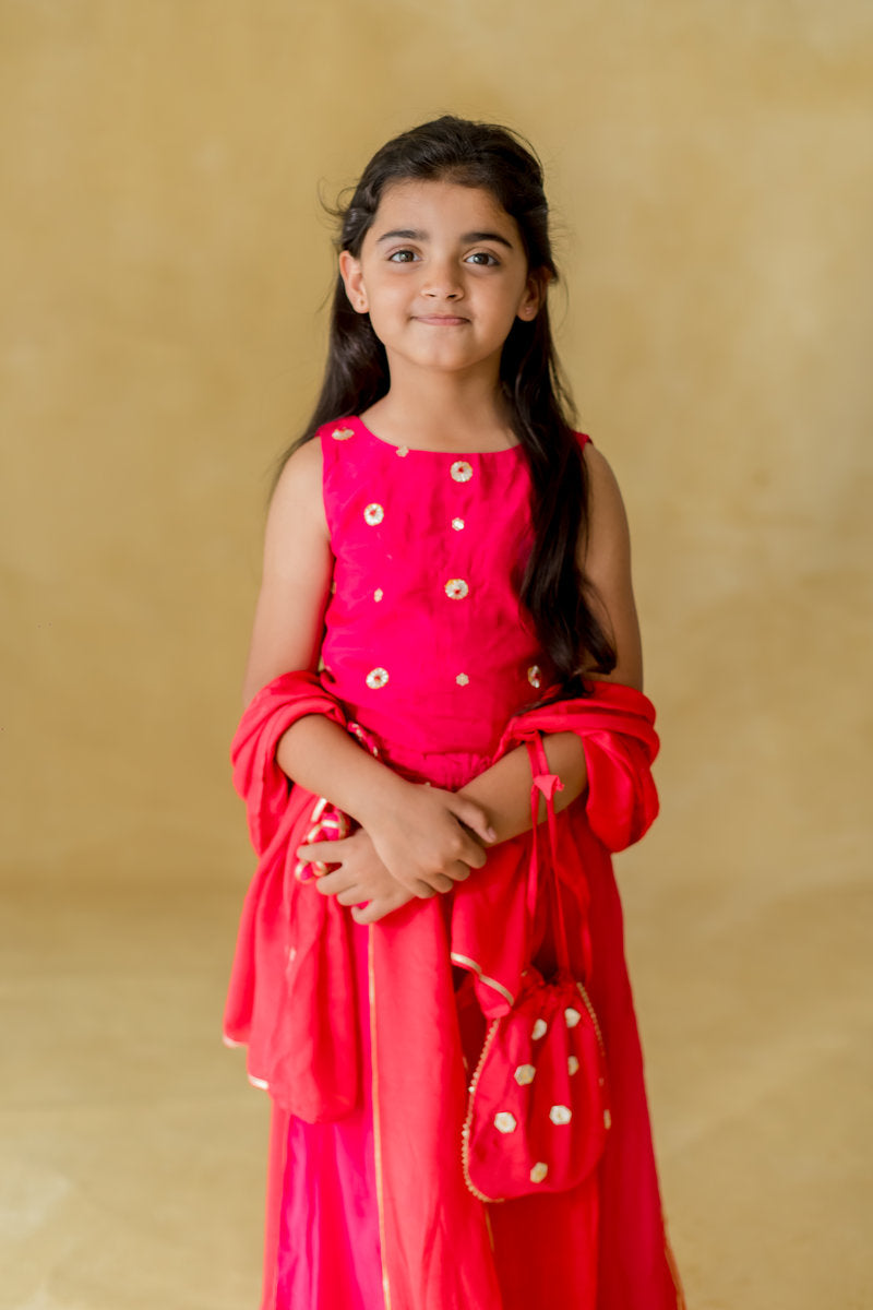PINK CHAKRI LEHENGA SET