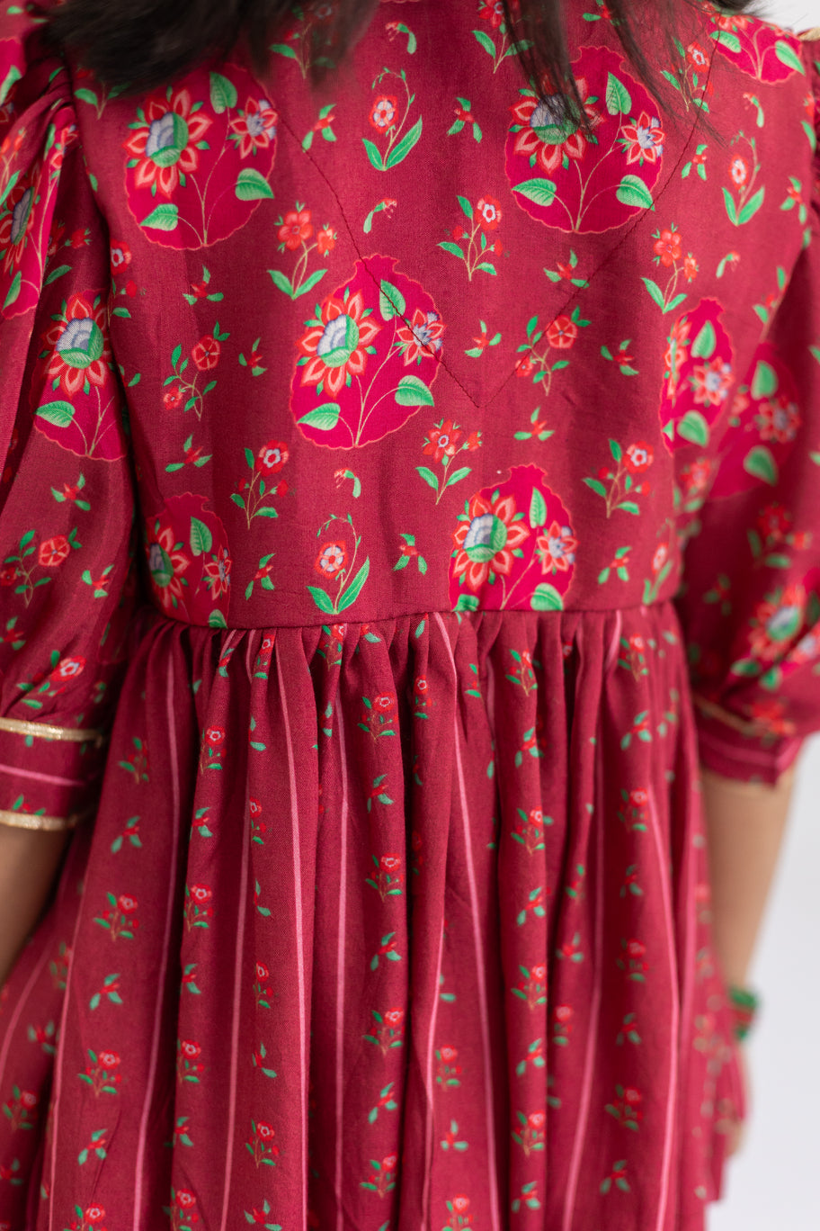 The Festive Ruby Red Peplum Top & Palazzo Set