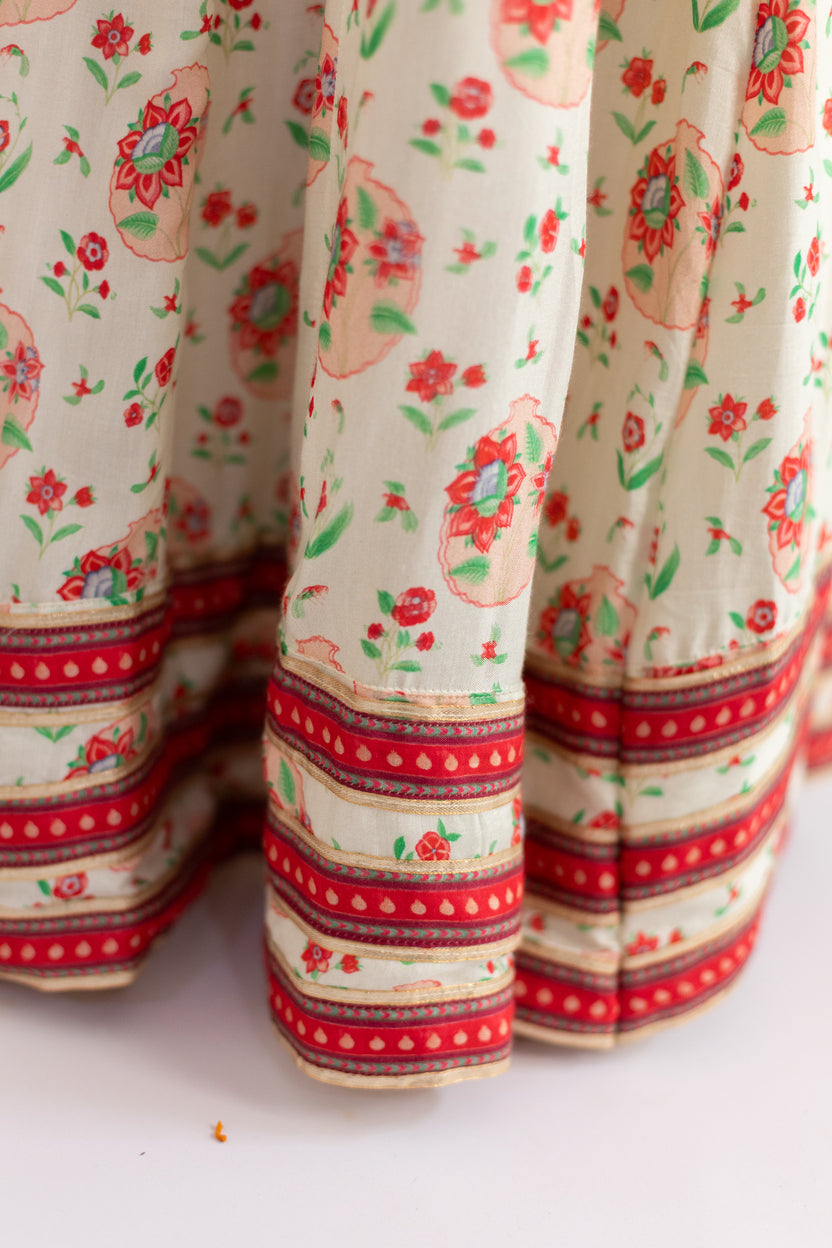 THE IVORY FLORAL LEHENGA SET -SET OF THREE