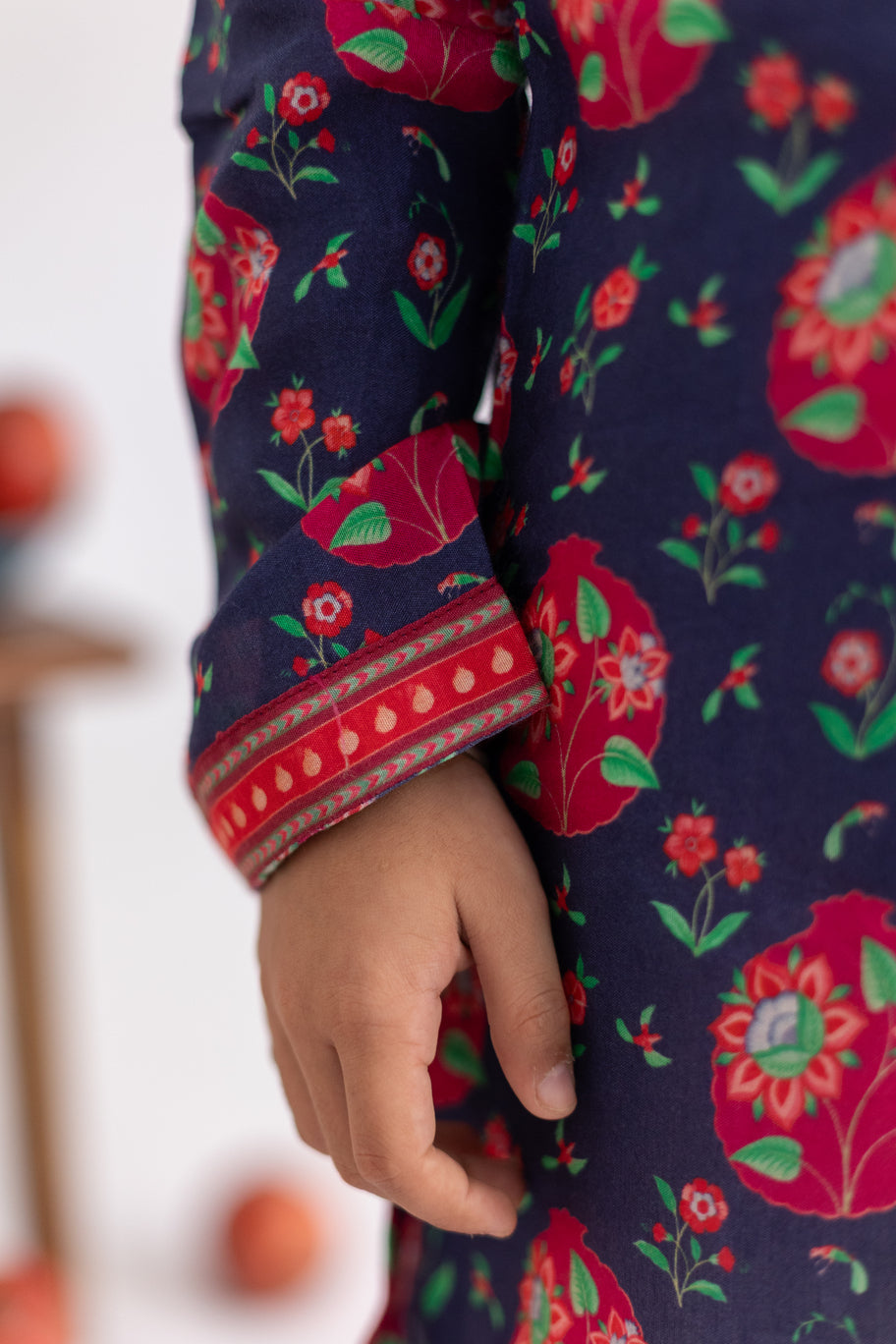 BLUE ANAR JAAL PRINTED KURTA SET