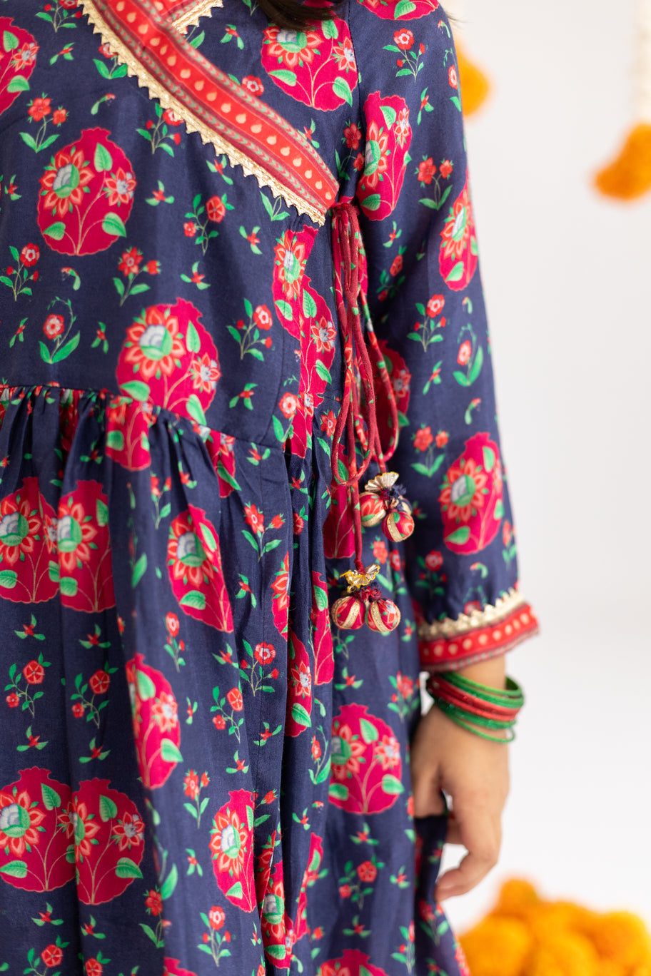 BLUE ANAR JAAL ANGRAKHA SET -SET OF TWO