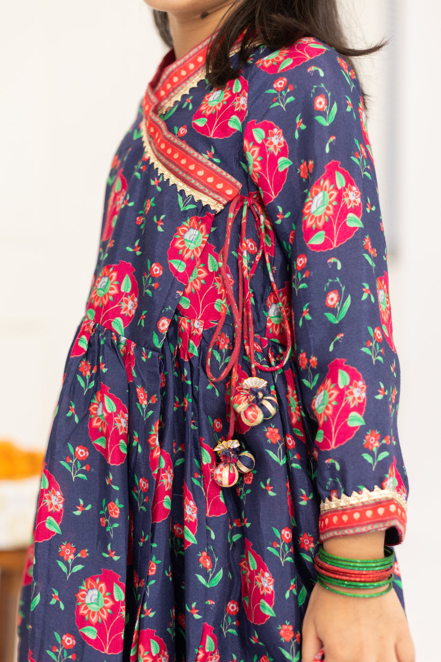 BLUE ANAR JAAL ANGRAKHA SET -SET OF TWO