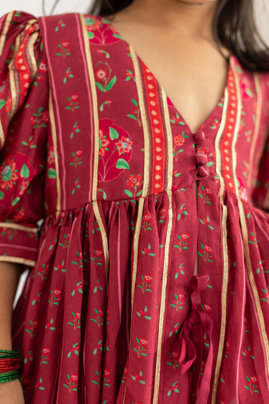 The Festive Ruby Red Peplum Top & Palazzo Set