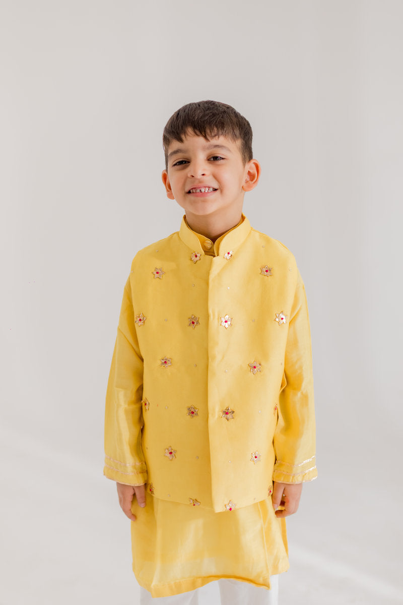 YELLOW STARBURST JACKET SET