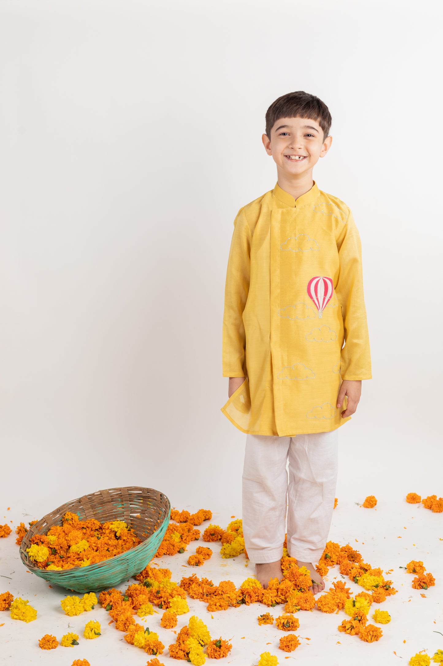 FULL SLEEVES RUST EMBROIDERED KURTA SET