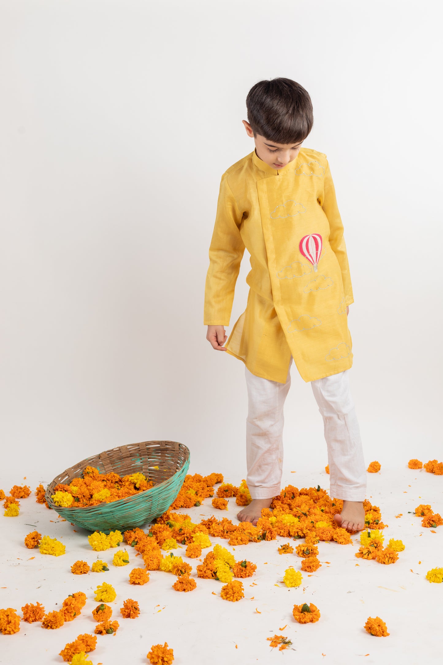 FULL SLEEVES RUST EMBROIDERED KURTA SET