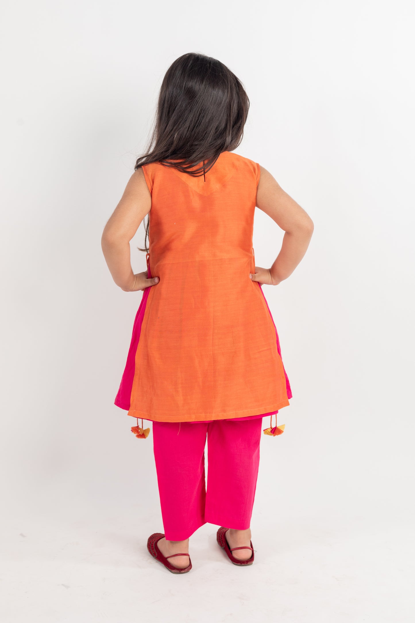 RUST-PINK EMBROIDERED KURTA SET