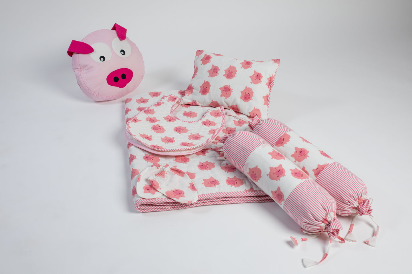 PIGGY PRINTED BABY BED SET