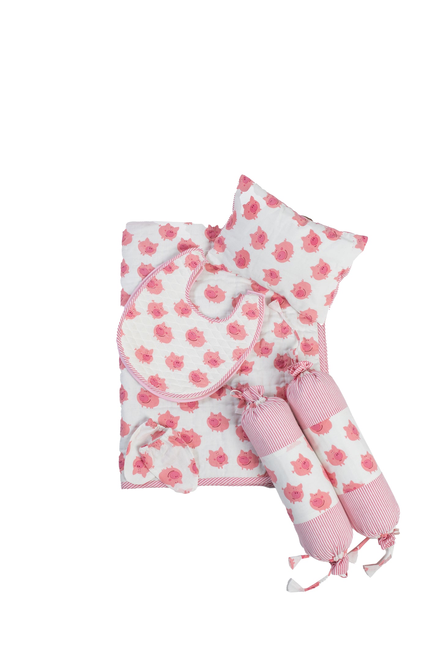 PIGGY PRINTED BABY BED SET