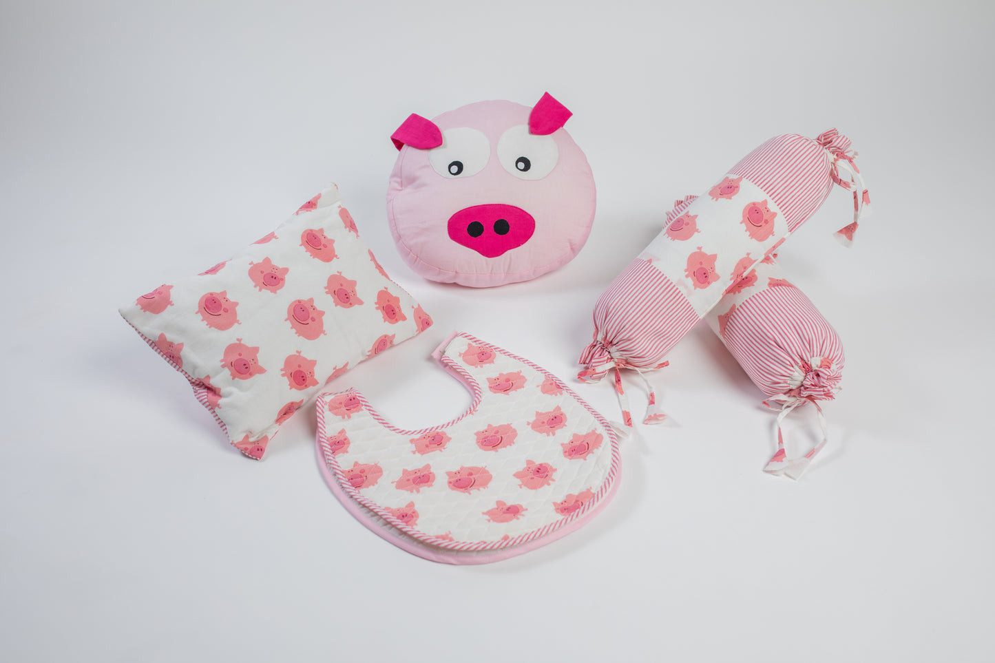 PIGGY PRINTED BABY BED SET