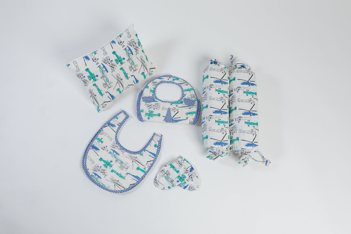 AEROPLANE PRINTED BABY BED SET