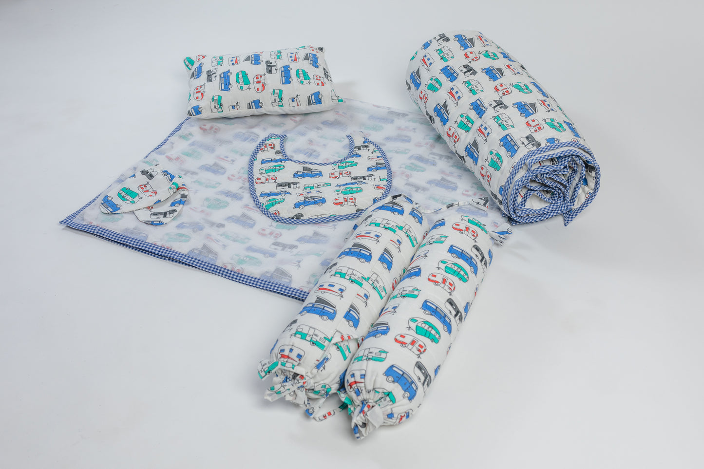 CAR PRINTED BABY BED SET