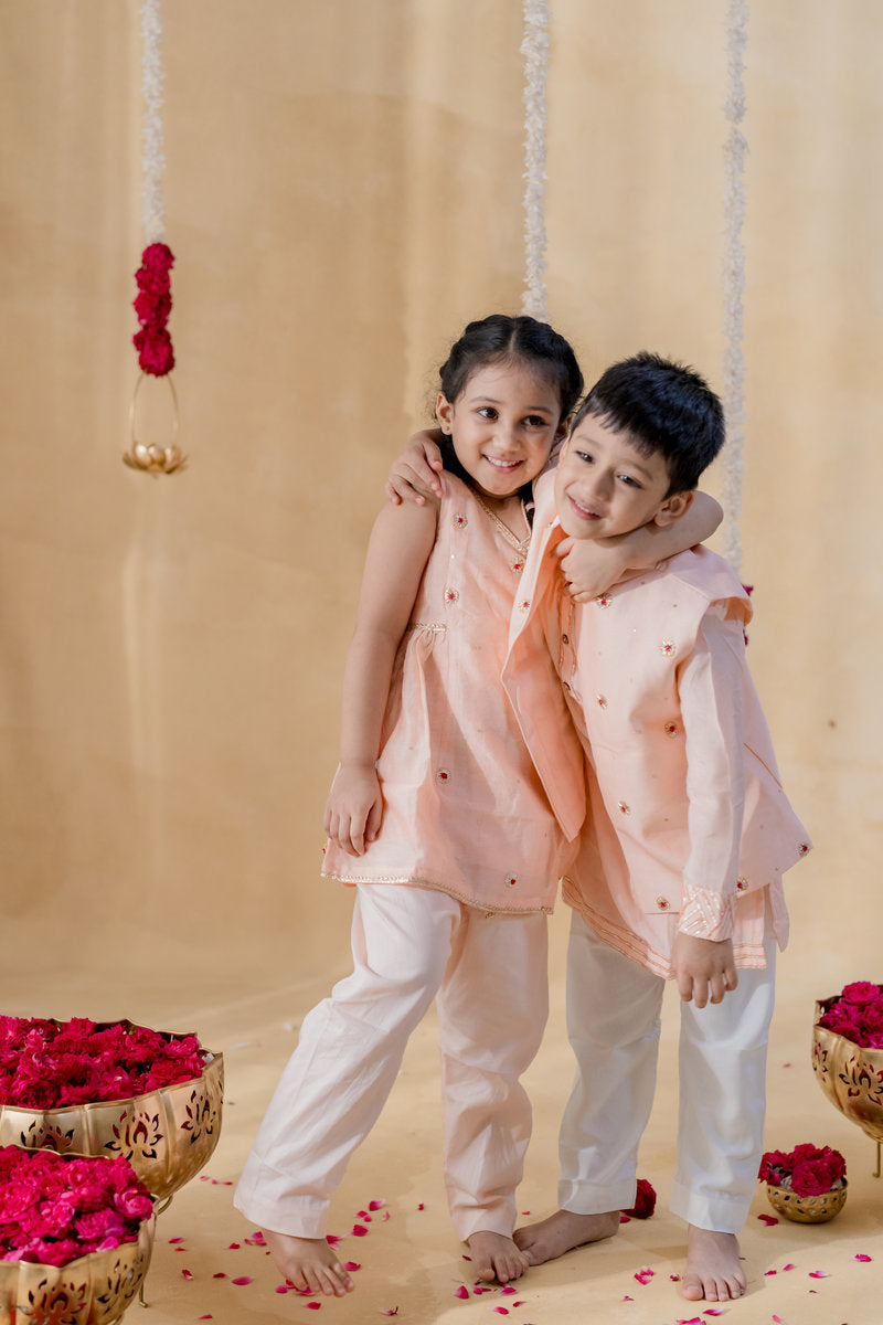 PEACH CHAKRI JACKET SET