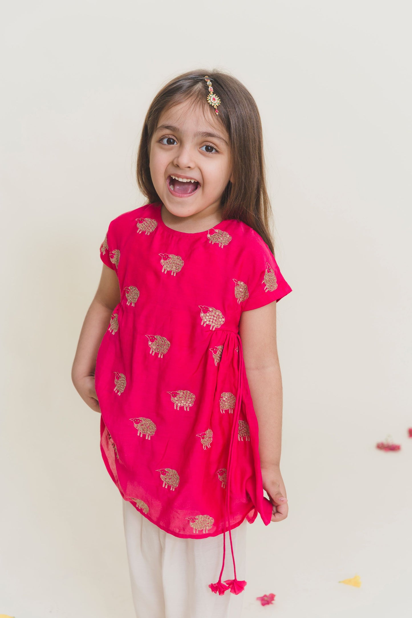 GATHERED KURTA WITH DHOTI PANTS -2 PC SET