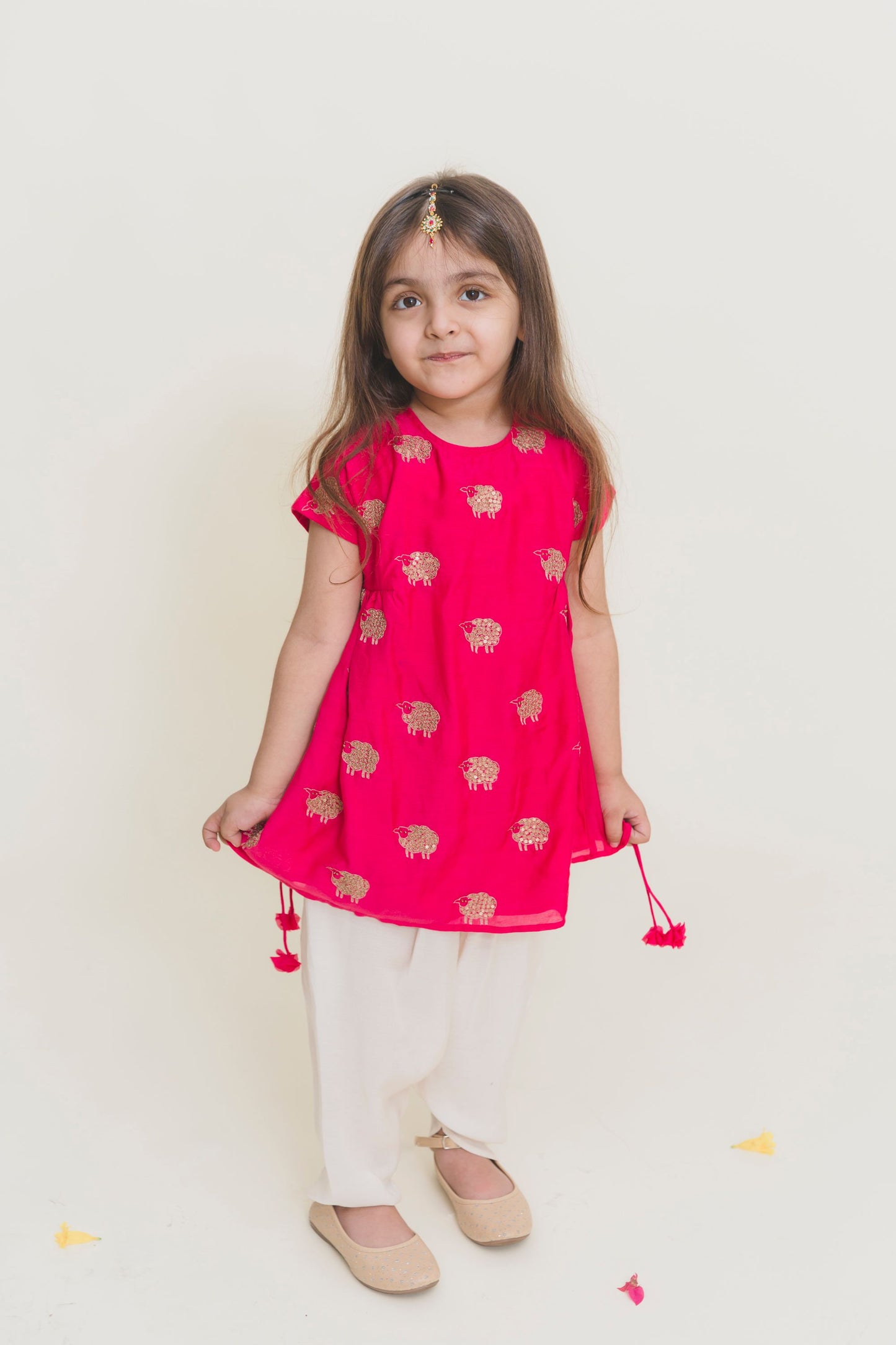 GATHERED KURTA WITH DHOTI PANTS -2 PC SET