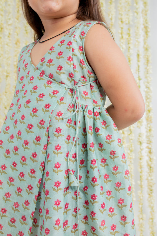 AQUA BLUE  ANGRAKHA DRESS