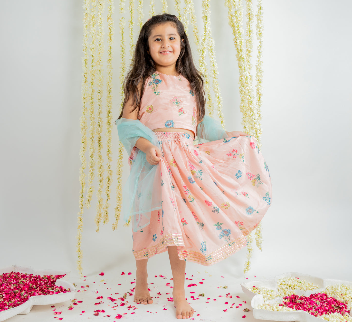 PINK EMBROIDERED LEHENGA  SET - 3 PC