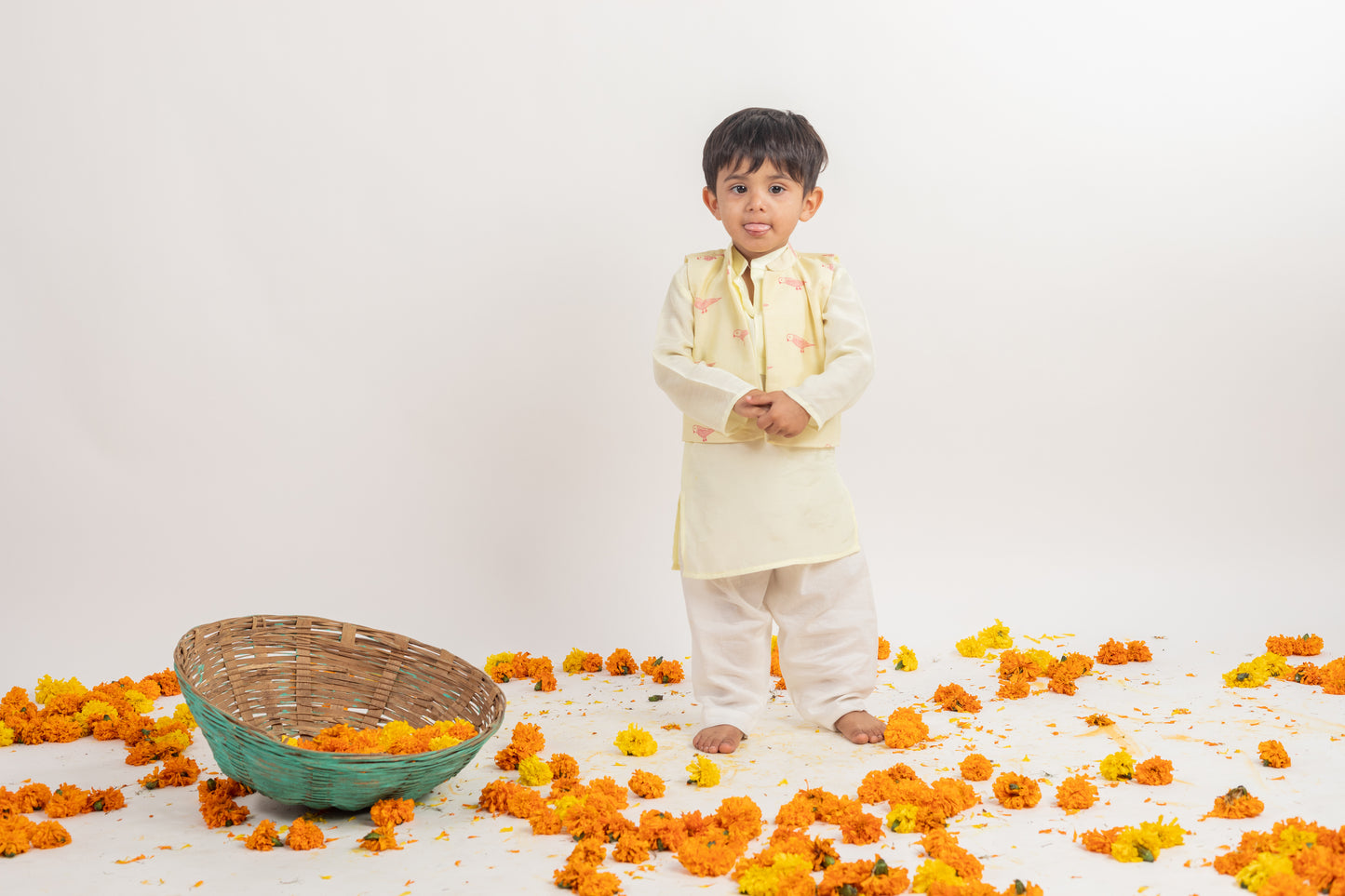 KURTA-JACKET AND PYJAMA SET-3 PC