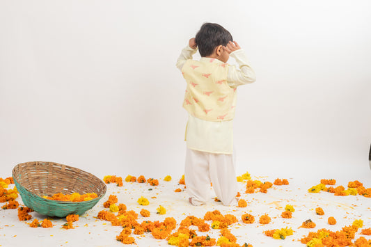 KURTA-JACKET AND PYJAMA SET-3 PC