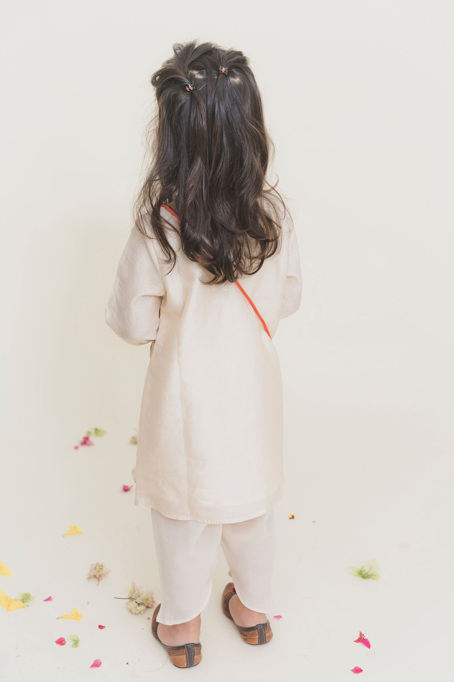 WHITE EMBROIDERED YOKE KURTA
