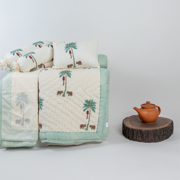 PALM ELEPHANT PRINTED BABY BED SET